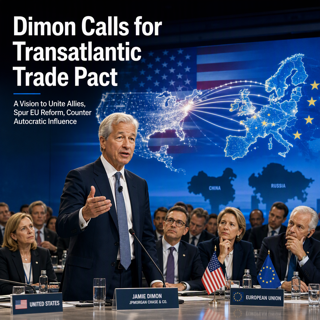 Jamie Dimon Proposes Major U.S.-Europe Free Trade Pact to Spur EU Reforms and Counter Autocratic Pressure