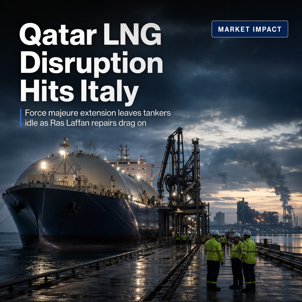 QatarEnergy Extends Force Majeure, Withholds LNG Shipments to Italy Amid Ras Laffan Damage