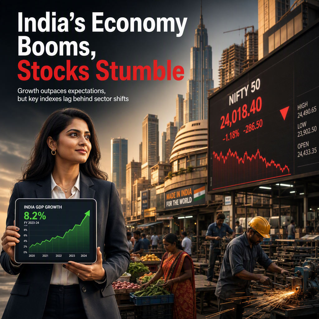 India's Economic Growth Surges, But Key Stock Indexes Lag Behind