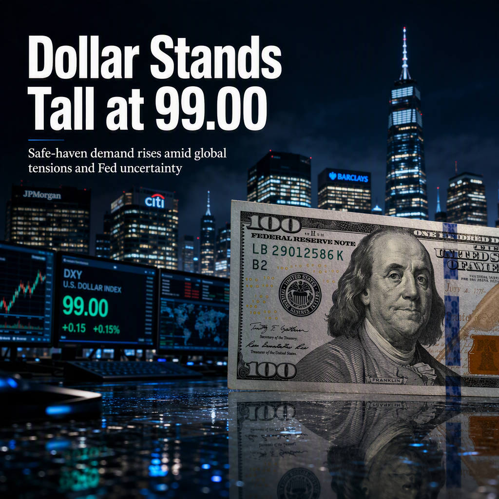 US Dollar Index Holds Near 99.00 as Geopolitical Tensions and Fed Uncertainty Drive Safe-Haven Demand