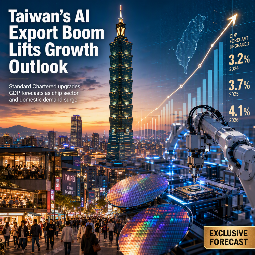 Standard Chartered Raises Taiwan's GDP Growth Forecasts on AI Export Boom and Domestic Recovery