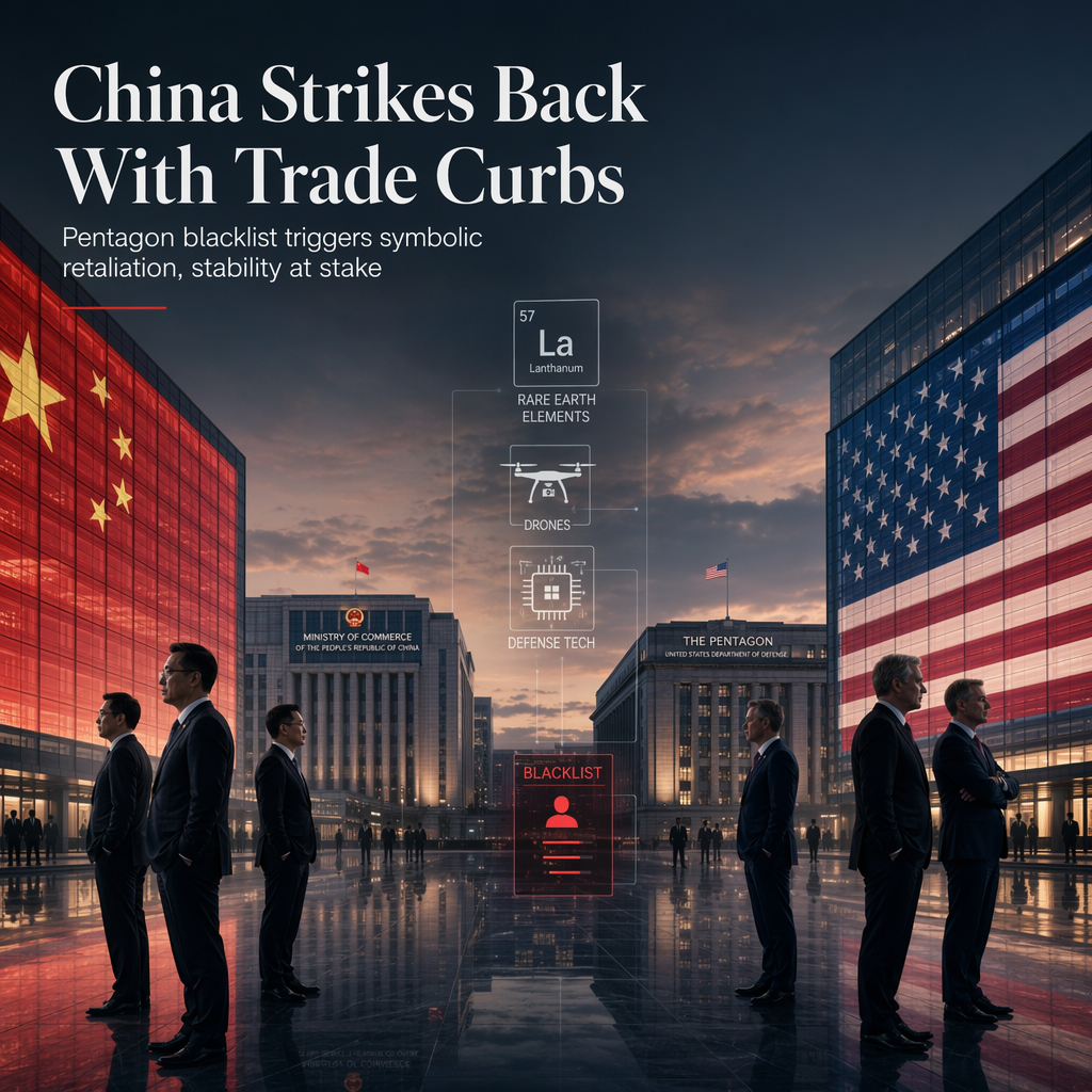 China Retaliates With Trade Curbs on U.S. Firms After Pentagon Expands Military Blacklist