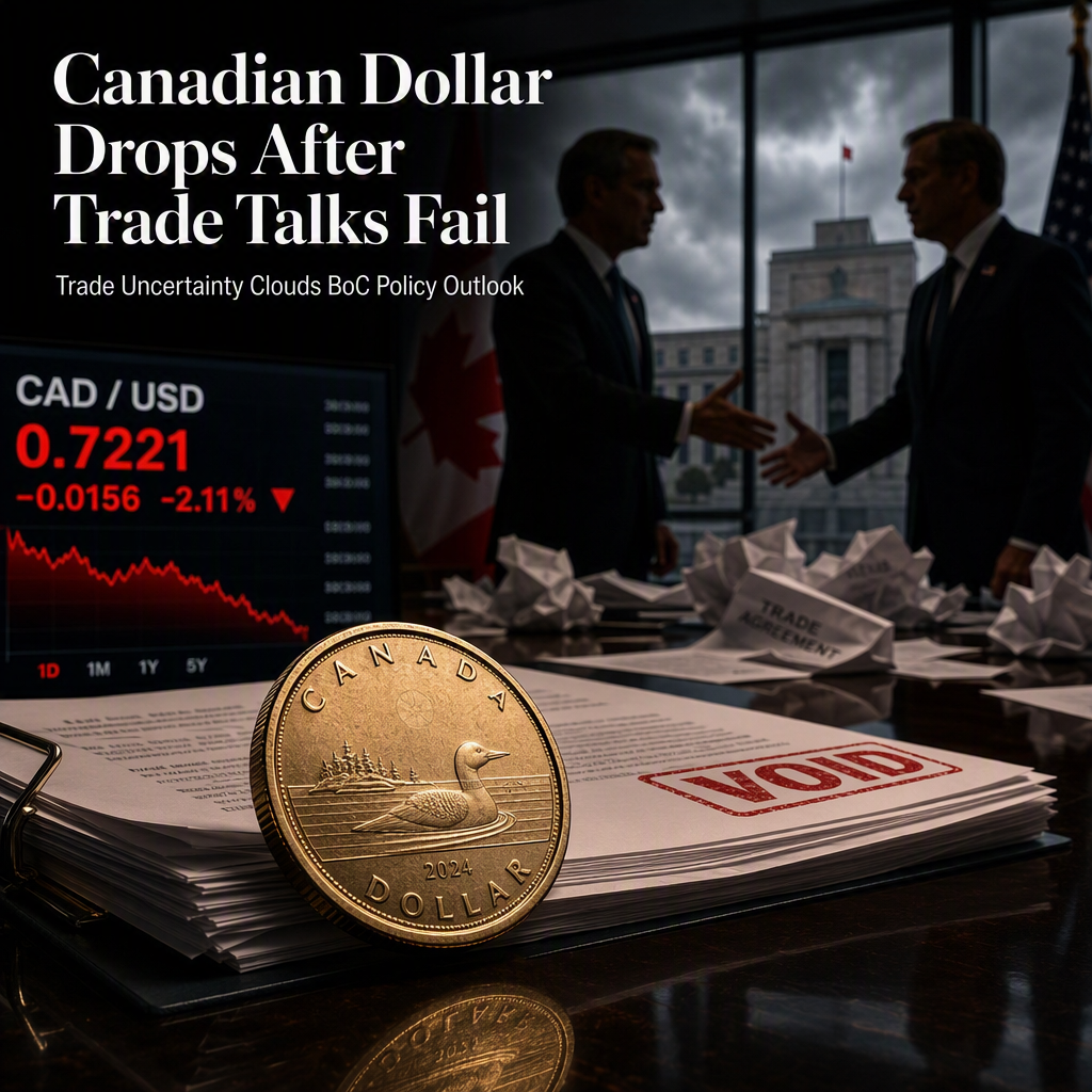 Canadian Dollar Slides as US-Canada Trade Talks Collapse; Market Eyes BoC Policy and USD Stabilization