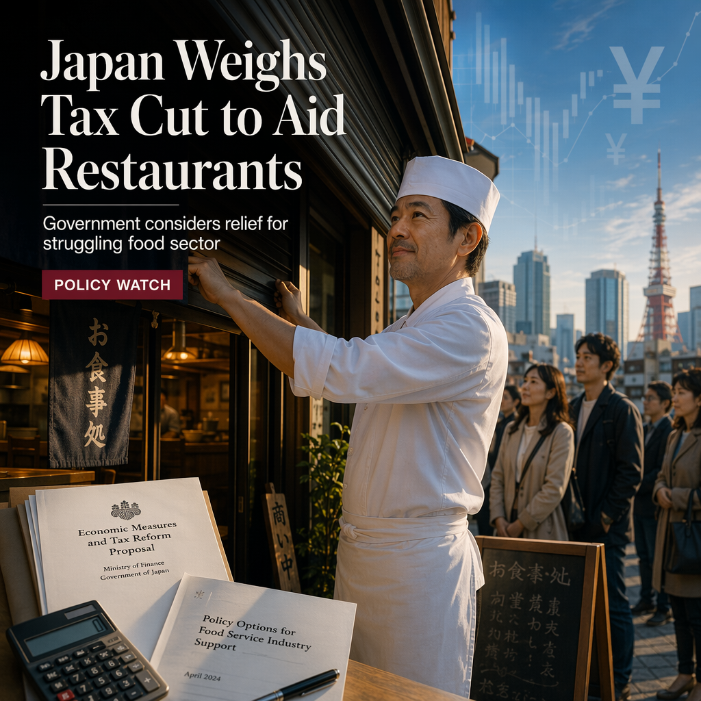 Japanese Government Considers Consumption Tax Cut and Financial Support for Food Service Industry