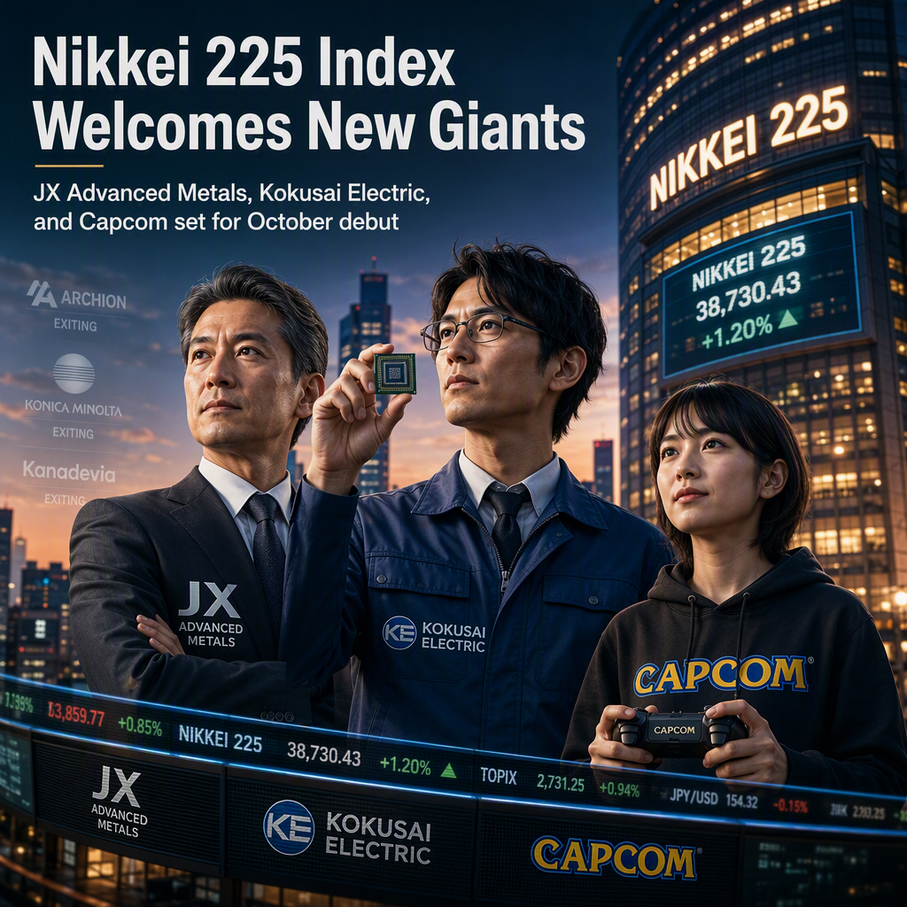 JX Advanced Metals, Kokusai Electric, and Capcom to Join Nikkei 225 in October Index Shakeup