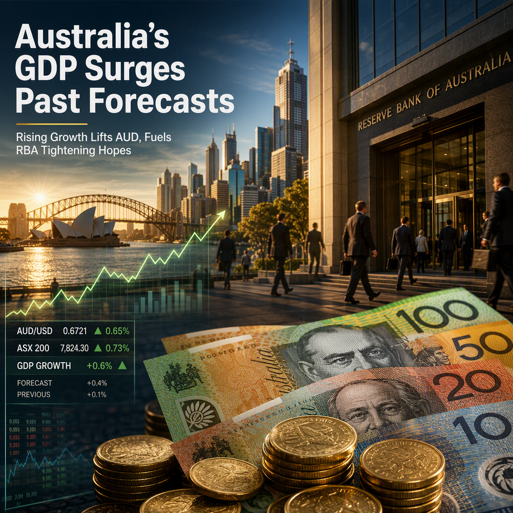 Australian GDP Growth Beats Expectations, Boosts AUD Amid RBA Policy Tightening Prospects