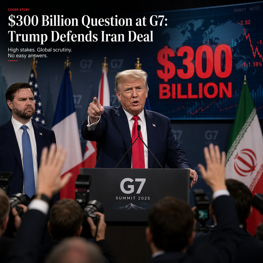 Trump Defends Iran War Deal Amid $300 Billion Controversy at G7 Press Conference