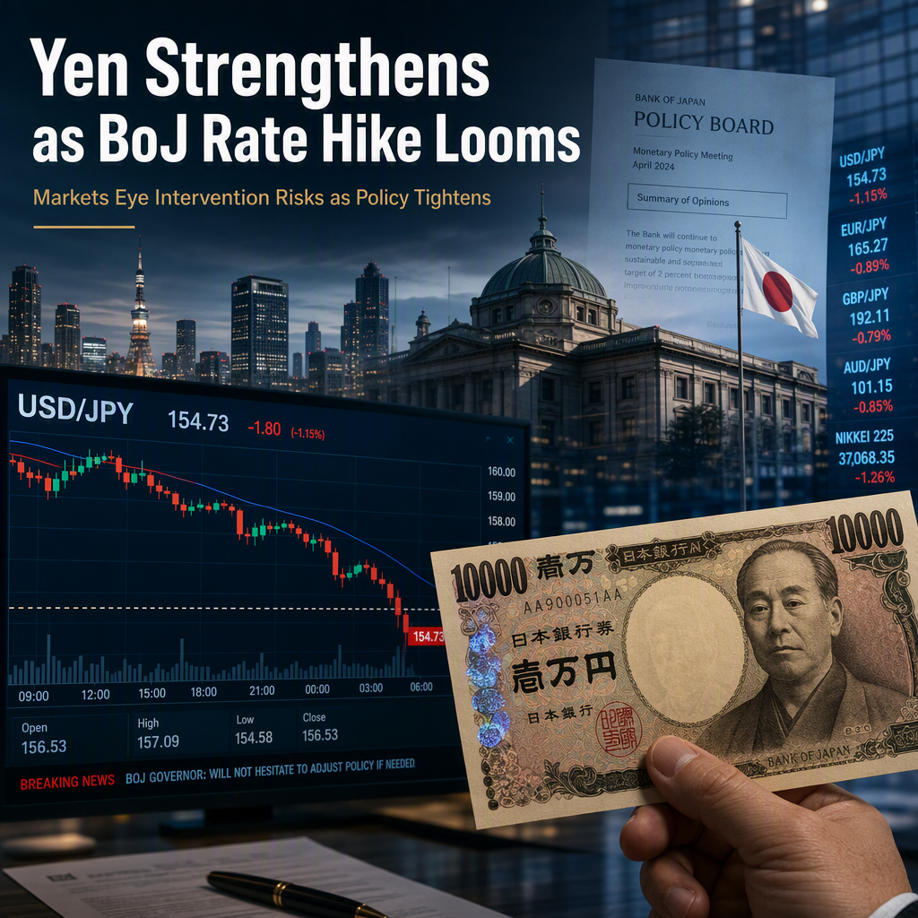 Japanese Yen Strengthens as Intervention Risks Rise and BoJ Rate Hike Looms