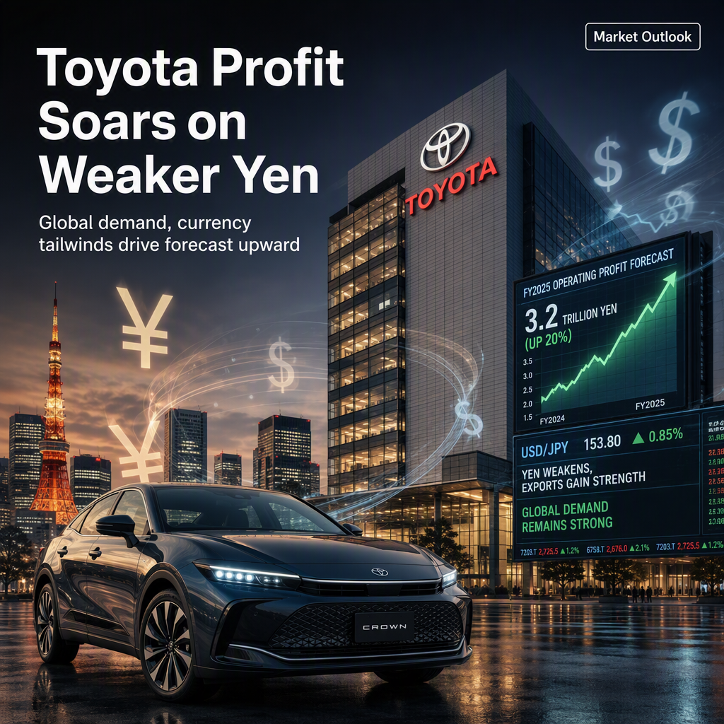 Toyota Lifts Full-Year Profit Forecast on Weaker Yen and Strong Overseas Demand