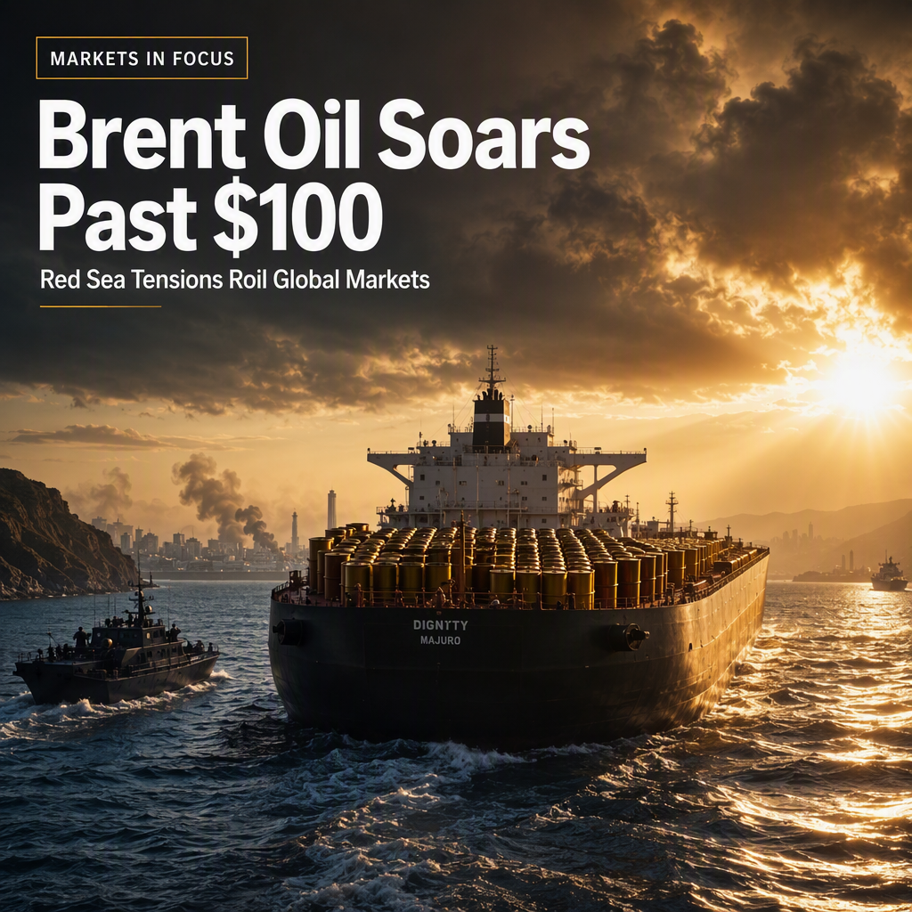 Brent Oil Surges Above $100 Amid Red Sea Supply Risks and Middle East Tensions