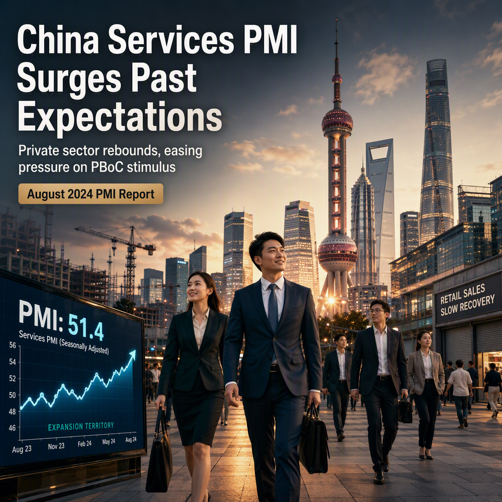 China's Services PMI Rebounds, Easing Immediate PBoC Stimulus Pressure