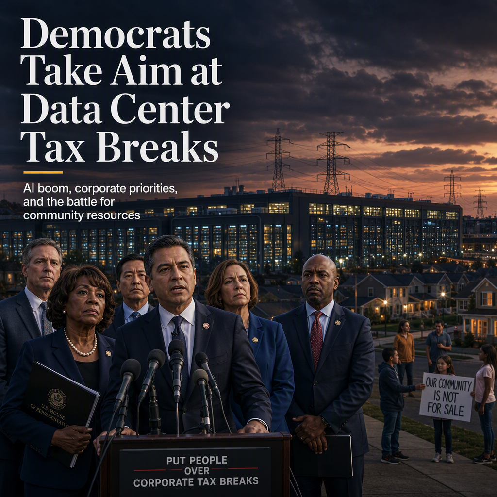 House Democrats Target Data Center Tax Breaks Amid AI Expansion, Challenging Trump’s Tech Agenda