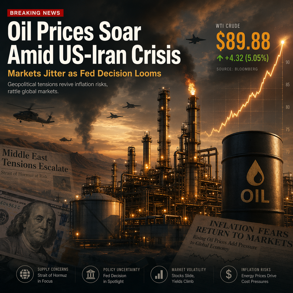 Oil Prices Surge as US-Iran Tensions Escalate, Markets Eye Fed Decision