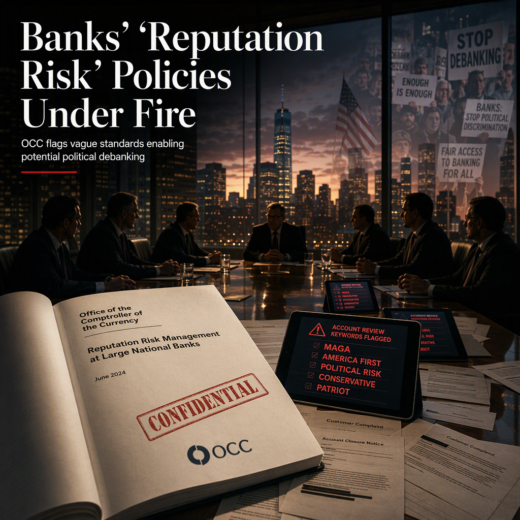 OCC Finds Major U.S. Banks Used Vague 'Reputation Risk' Policies That Could Enable Political Debanking