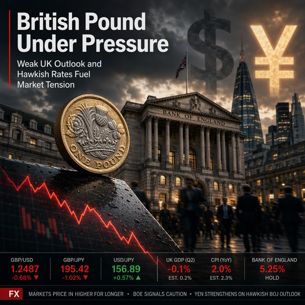 British Pound Faces Pressure Amid Weak UK Outlook and Hawkish Rate Expectations