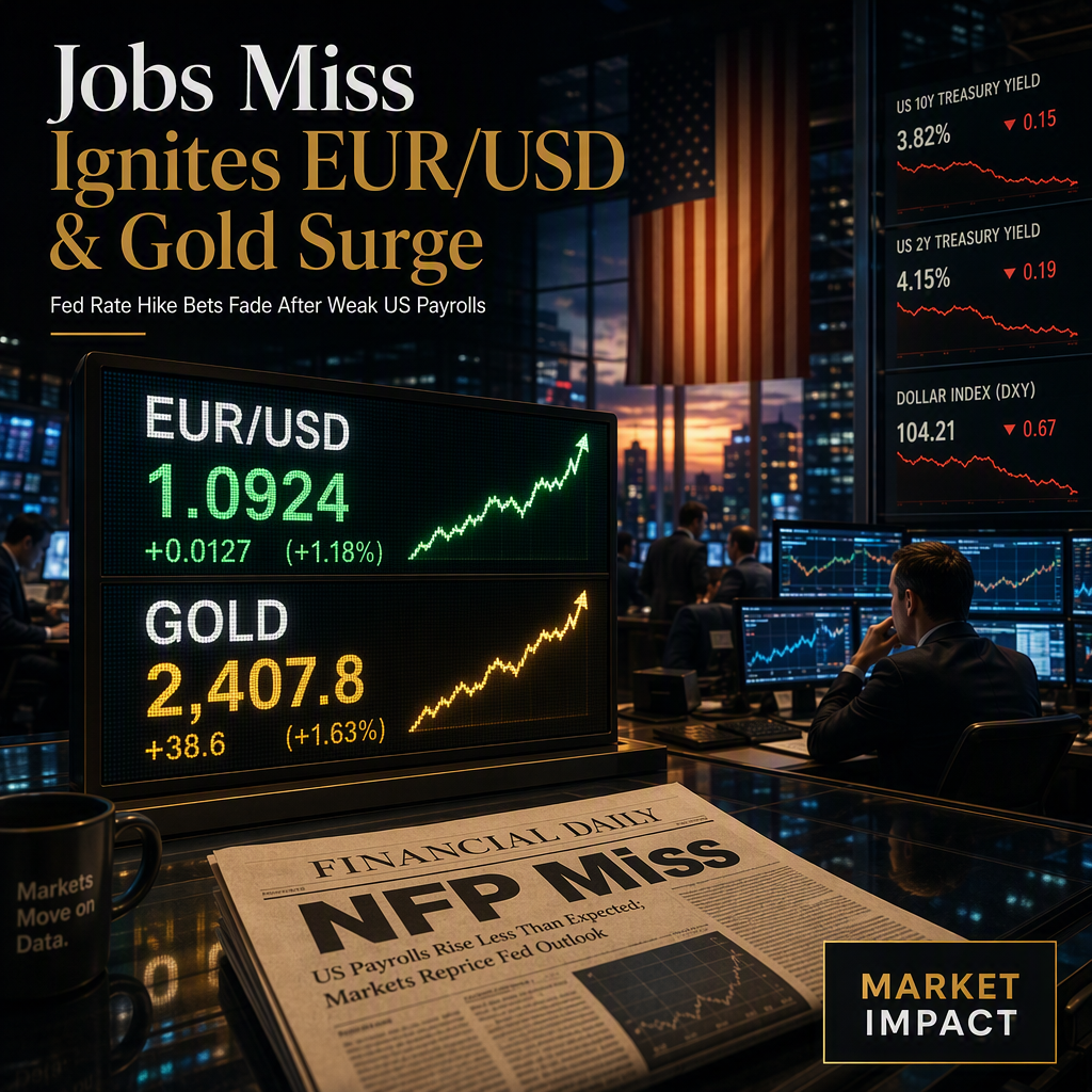 Disappointing US Jobs Data Spurs EUR/USD and Gold Rally as Fed Rate Hike Bets Fade