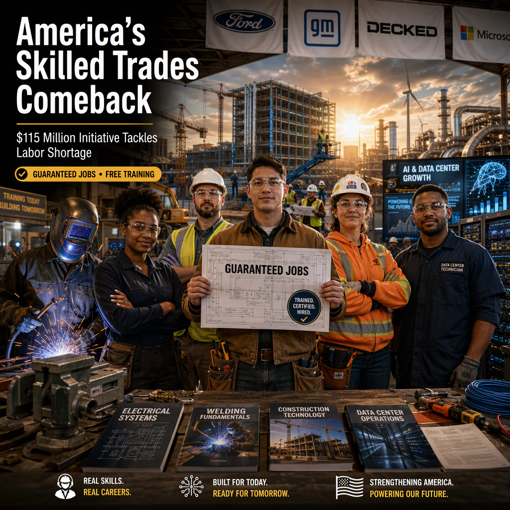 US Companies Launch $115 Million Initiative Amid Skilled Trades Worker Shortage