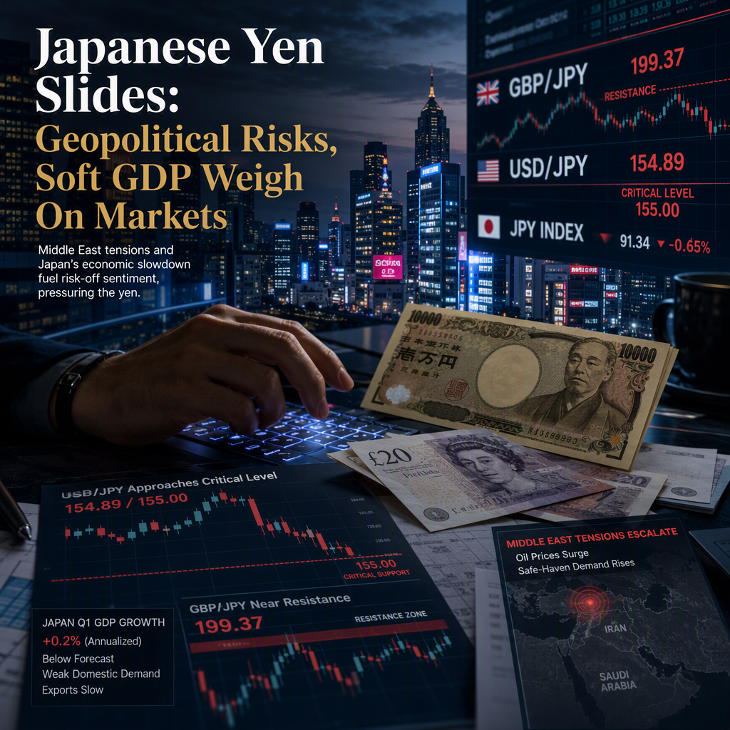 Japanese Yen Weakens Amid Soft GDP and Heightened Middle East Tensions; GBP/JPY Nears Resistance