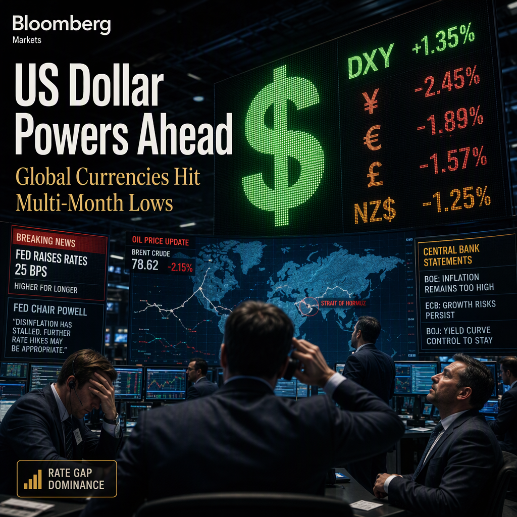 US Dollar Strengthens as Global Currencies Hit Multi-Month Lows Amid Fed Rate Expectations and Cheaper Oil
