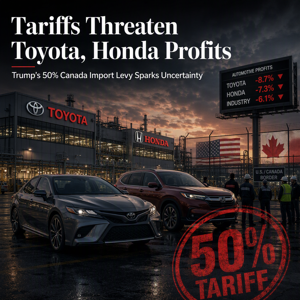 Trump's 50% Canada Tariffs Threaten Toyota and Honda Profits, Analysts Warn
