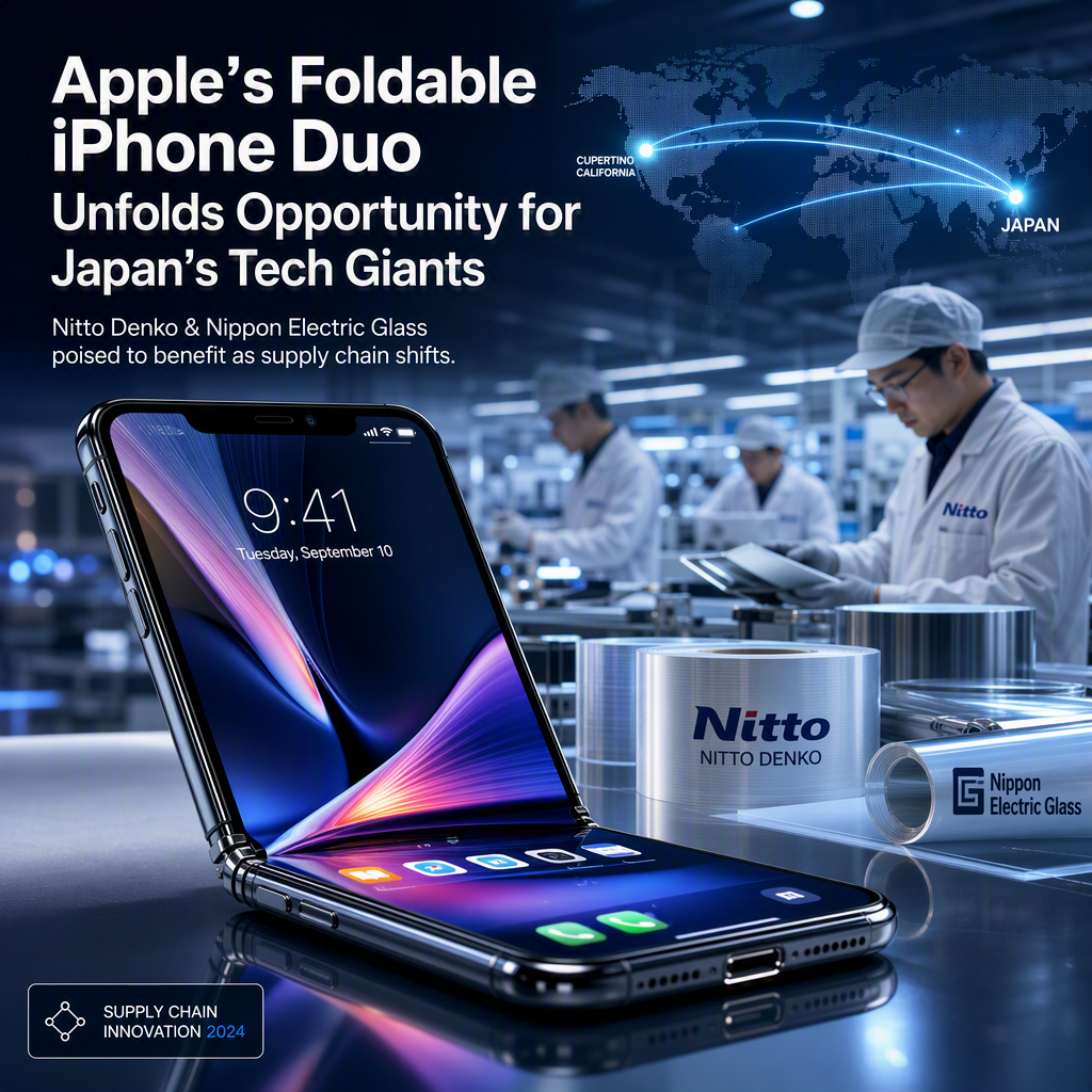 Apple's Foldable iPhone Duo Spurs Opportunities for Japanese Suppliers Nitto Denko and Nippon Electric Glass