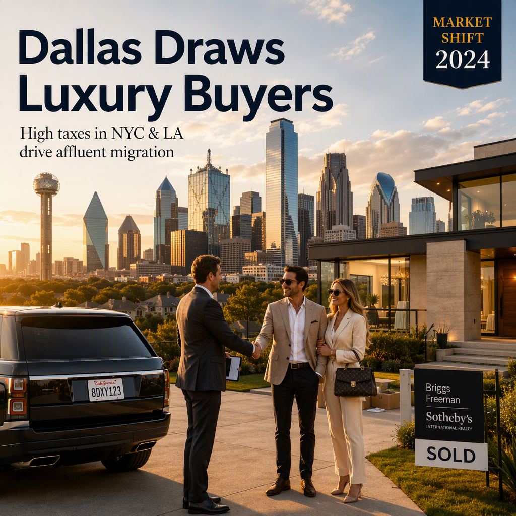 Wealthy Homebuyers Flock to Dallas Amid High-Tax Exodus from Luxury Markets