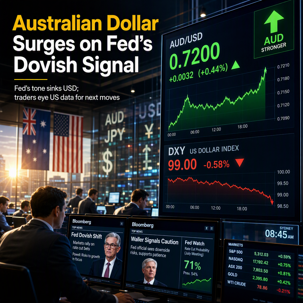 Australian Dollar Rises as Fed's Waller Signals Dovish Shift, Sinking USD