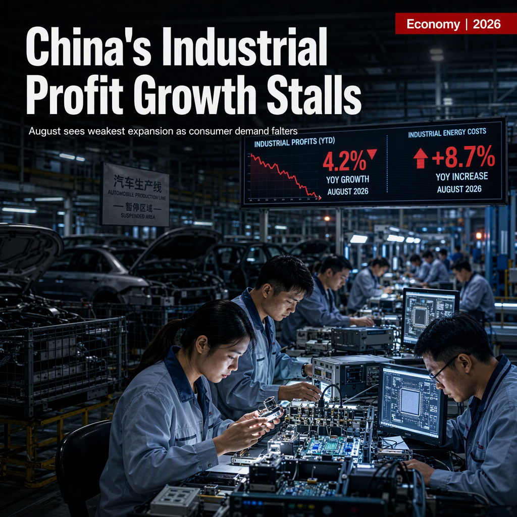 China's Industrial Profit Growth Slows to 4.2% in August Amid Weak Consumer Demand