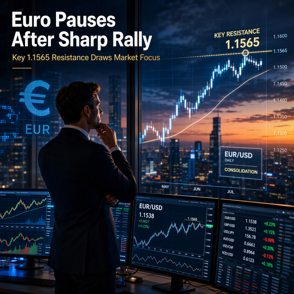 Euro Consolidates After Sharp Rise; Key Resistance at 1.1565 in Focus, Says UOB