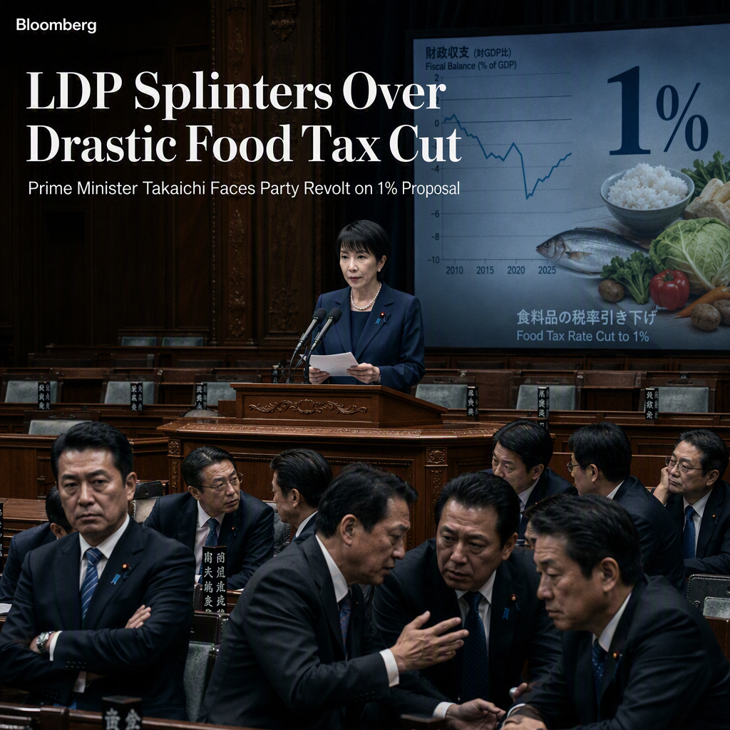 LDP Faces Internal Revolt Over Prime Minister Takaichi's Plan to Slash Food Tax to 1%