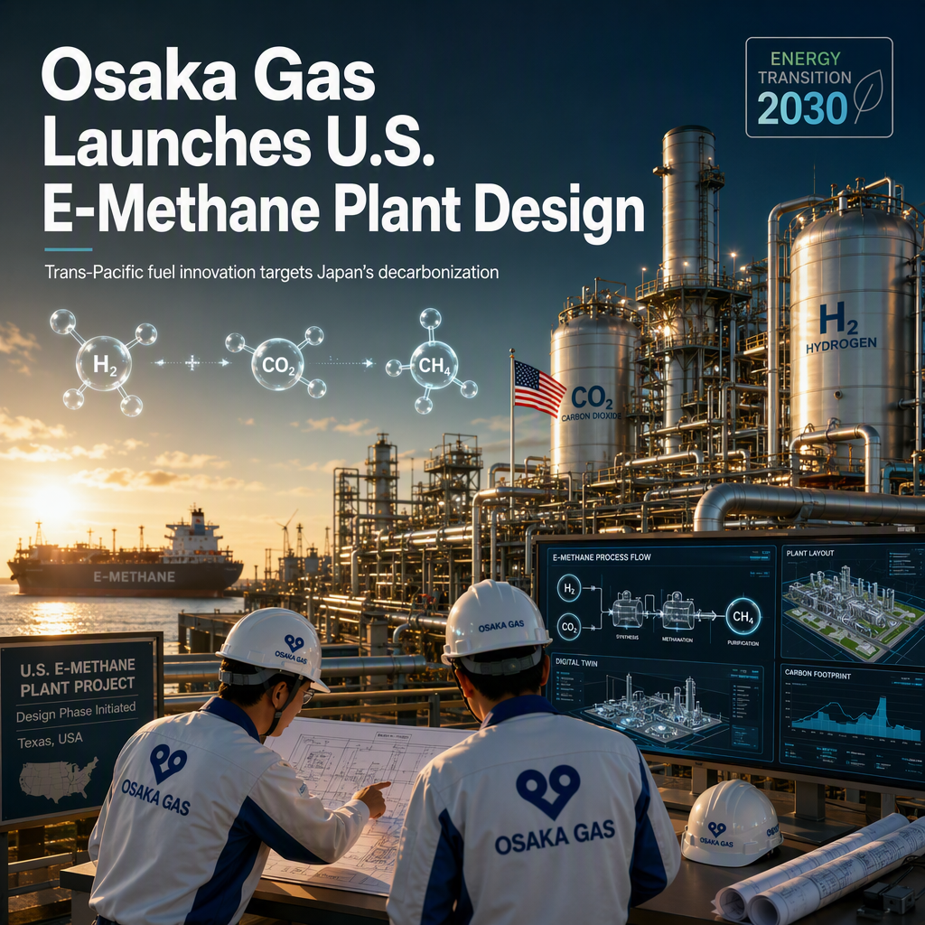 Osaka Gas Initiates Design Phase for US E-Methane Plant to Supply Japan