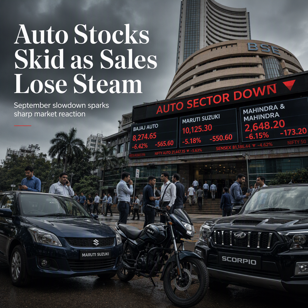 Indian Auto Stocks Tumble as September Sales Growth Slows After Record August