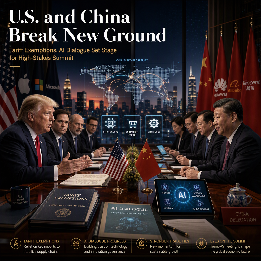 U.S. and China Make Progress on Tariff Exemptions and AI Dialogue Ahead of Trump-Xi Summit