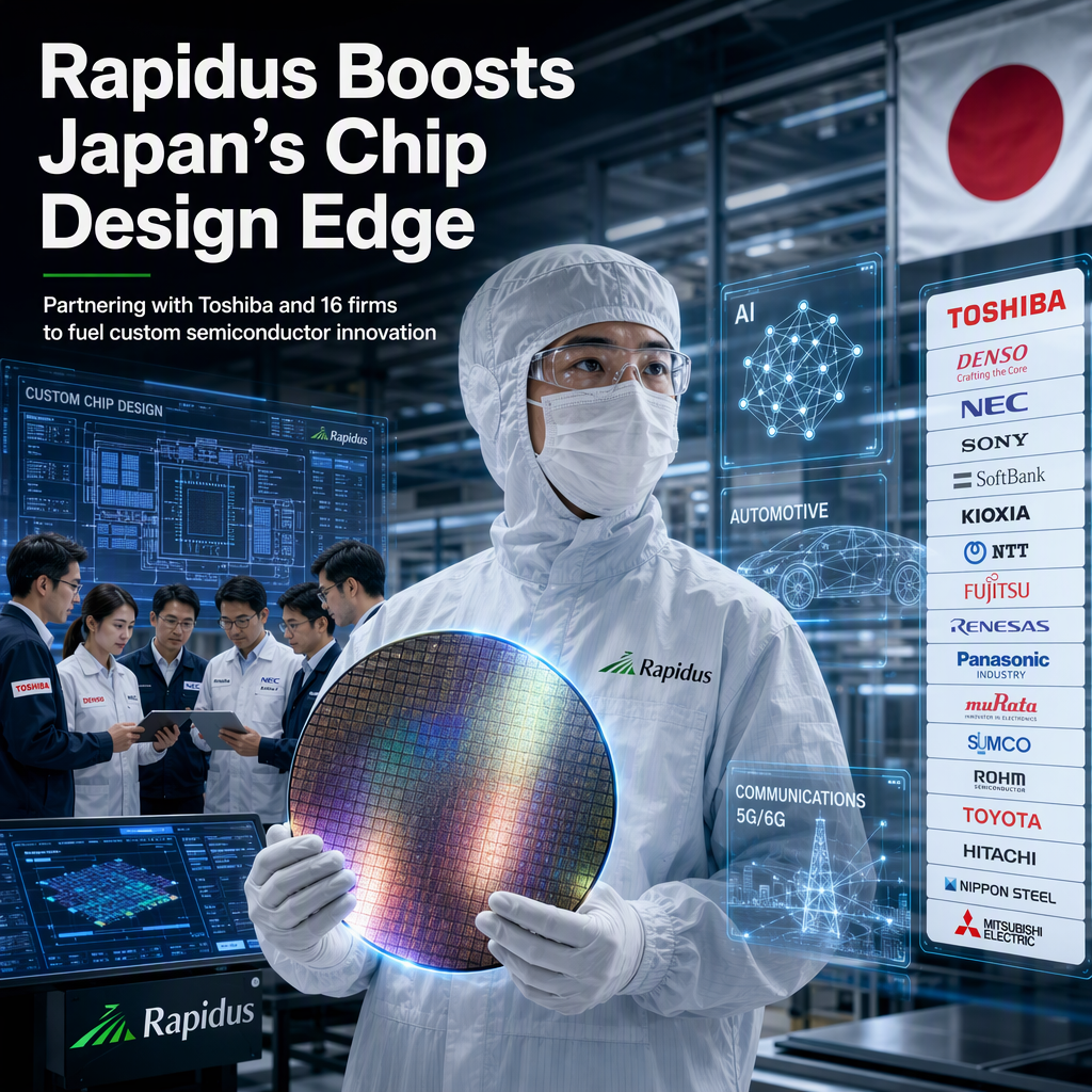 Rapidus Partners with 17 Firms, Including Toshiba, to Expand Custom Chip Design Services