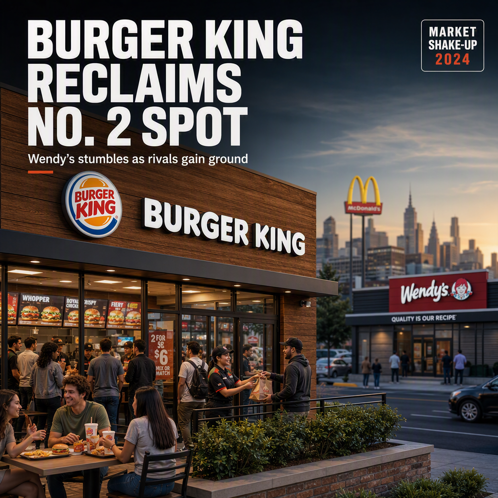 Burger King Surpasses Wendy's to Reclaim No. 2 U.S. Burger Chain Spot Amid Diverging Sales Trends