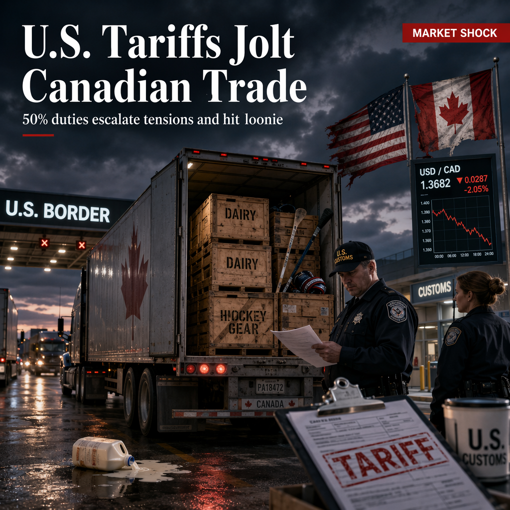 U.S. Imposes 50% Tariffs on Select Canadian Goods, Pressuring Canadian Dollar and Trade Talks