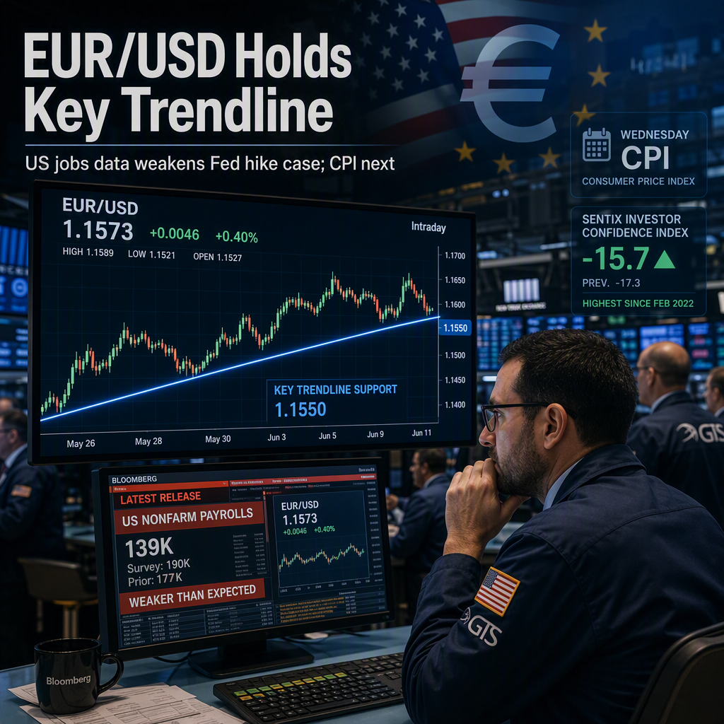 EUR/USD Holds Above Key Trendline as US Jobs Data Weakens Fed Hike Case