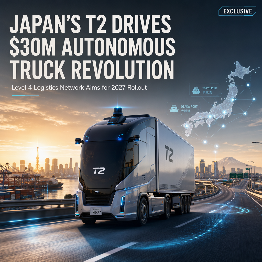 Japanese Autonomous Truck Startup T2 Secures $30 Million to Advance Level 4 Logistics Network
