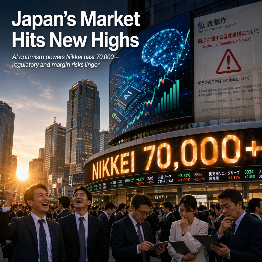 Japanese Markets Surge Past 70,000 as AI Optimism Grows Amid Regulatory and Margin Pressures