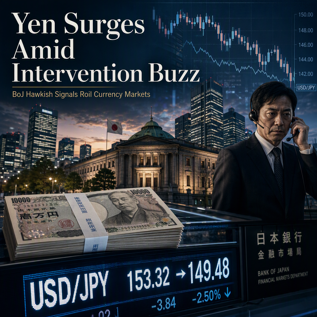 Japanese Yen Surges to One-Month High Amid Intervention Speculation and Hawkish BoJ Signals