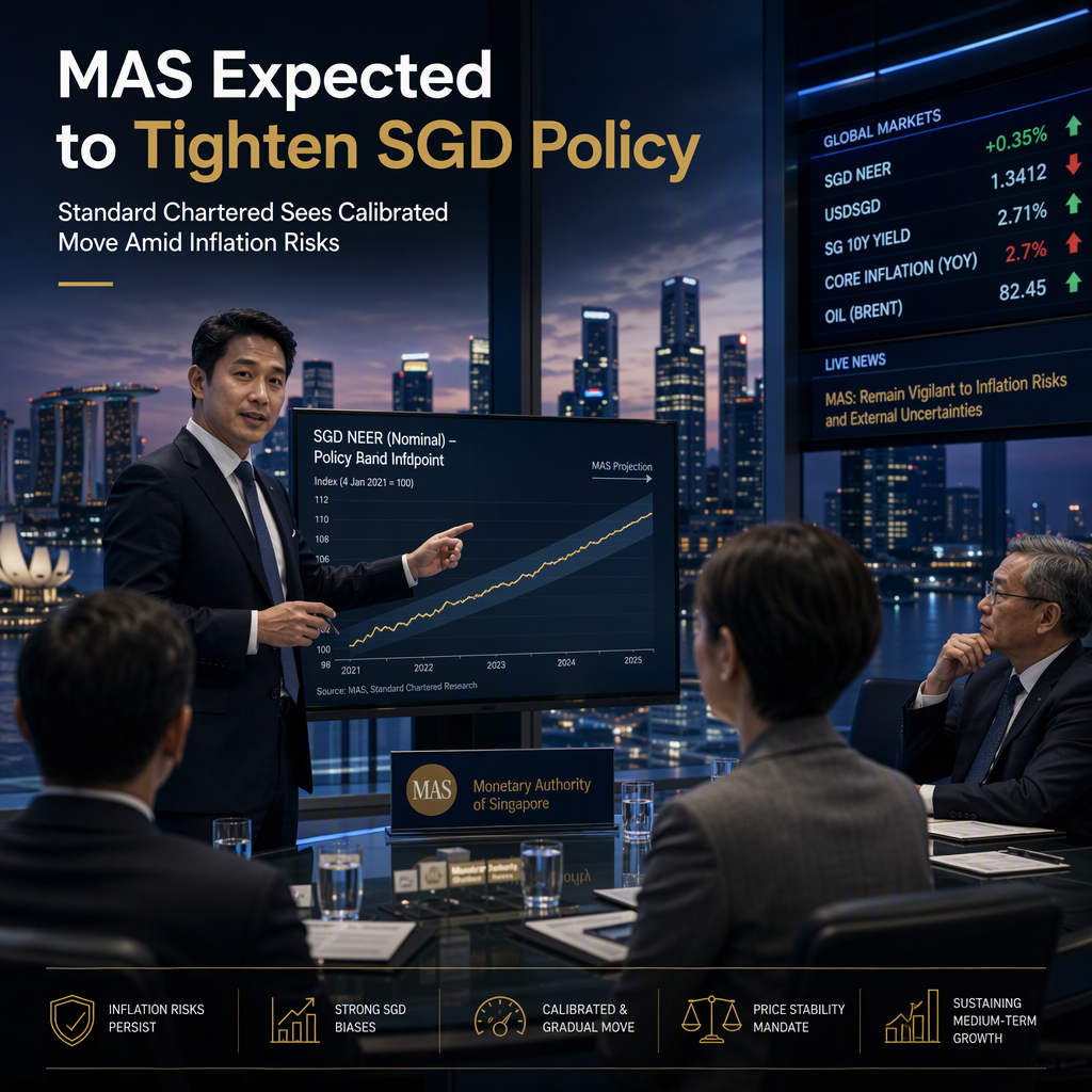 Standard Chartered Expects MAS to Slightly Tighten SGD Policy in October Amid Inflation Risks