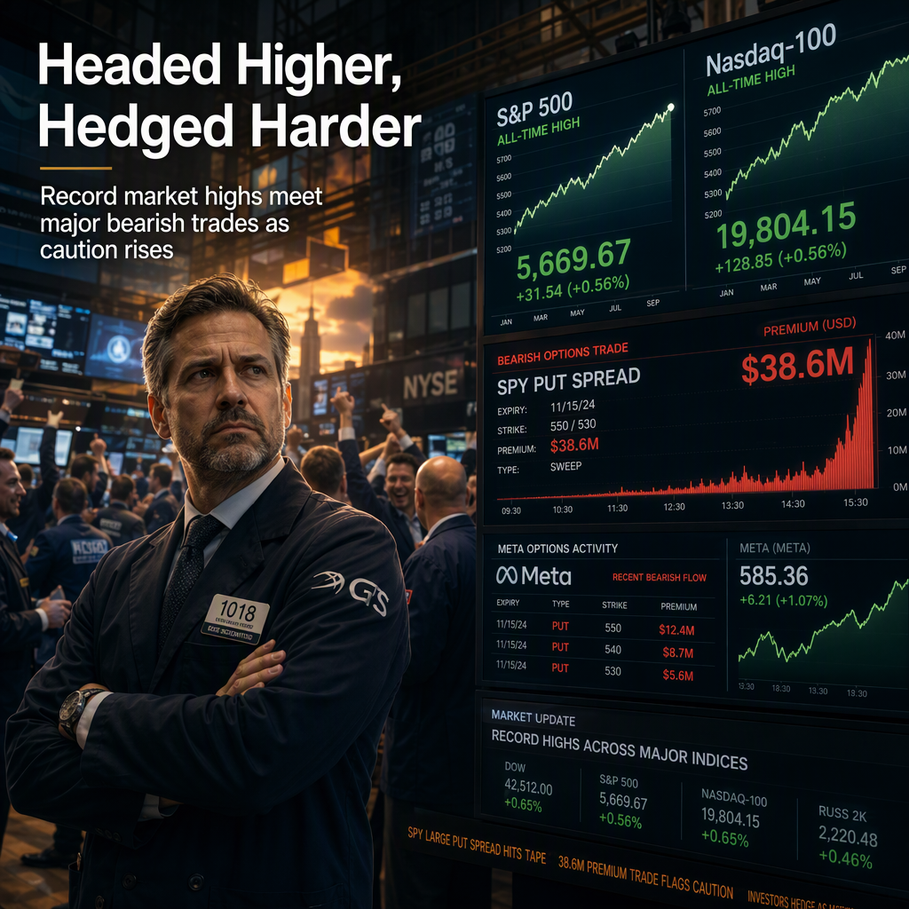 Record Highs for S&P 500 and Nasdaq-100 Met with Large Bearish Options Trades