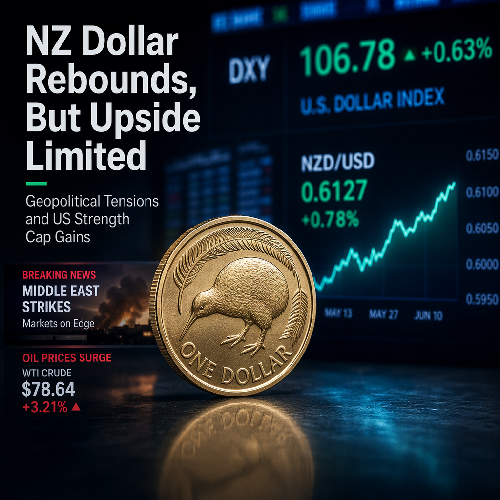 New Zealand Dollar Rebounds Amid Geopolitical Tensions and Inflation Concerns, but Upside Capped by Strong US Dollar