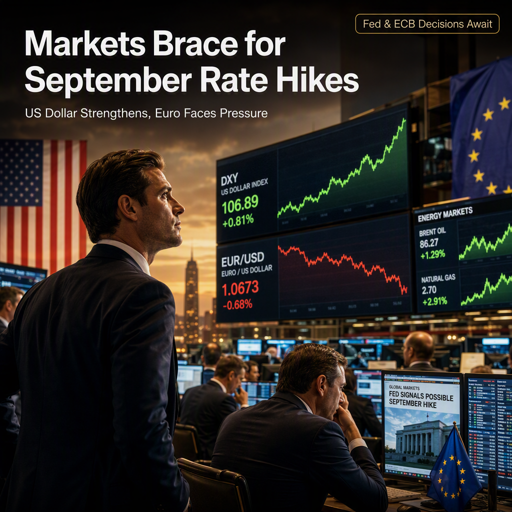 Markets Brace for September Rate Hikes as US Dollar Strengthens and Euro Faces Pressure