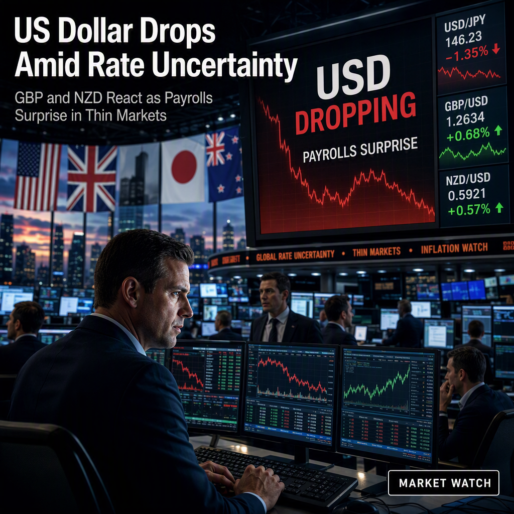US Dollar Weakens Amid Global Rate Uncertainty and Robust Payrolls; GBP and NZD React in Thin Markets