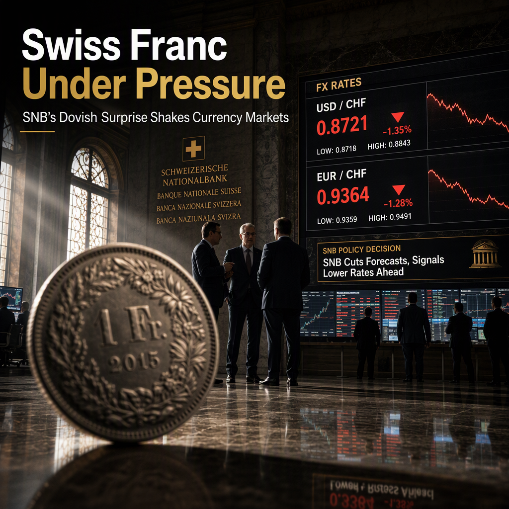 Swiss Franc Weakens as SNB Surprises Markets with Dovish Stance
