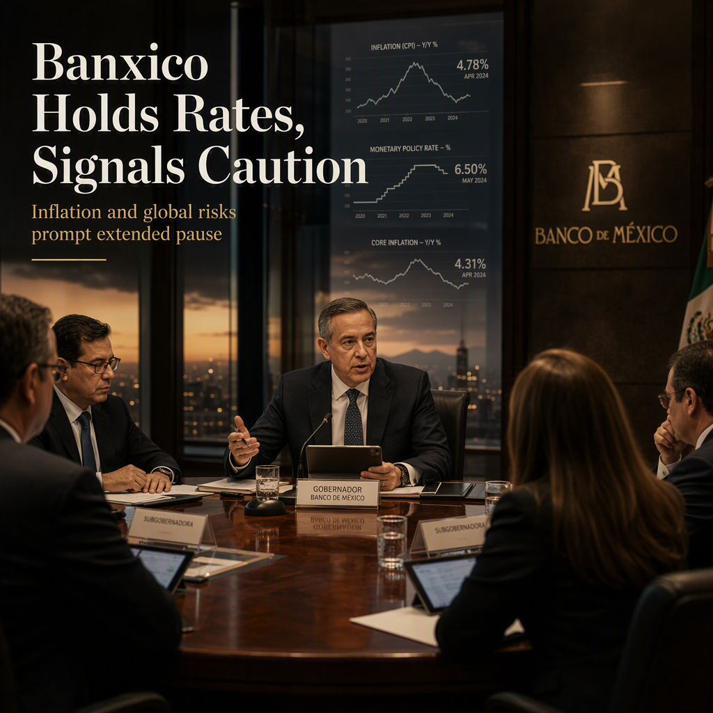 Banxico Maintains Policy Rate at 6.50%, Signals Extended Hold Amid Inflation and External Risks