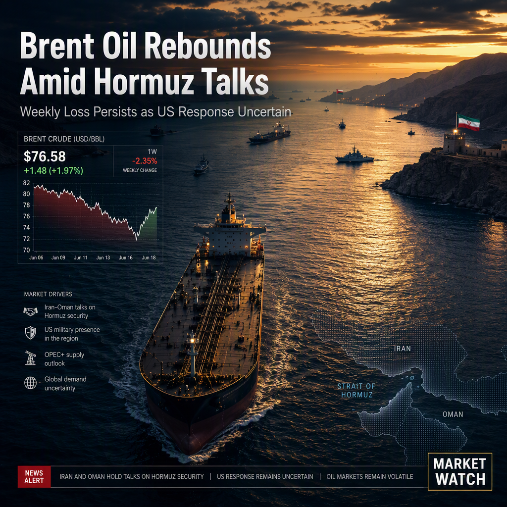 Brent Oil Rebounds Amid Iran-Oman Hormuz Talks, But Weekly Loss Persists as Market Weighs US Response