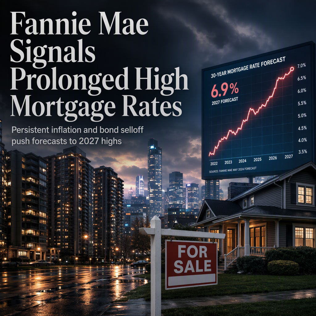 Fannie Mae Raises 2027 Mortgage Rate Forecast, Citing Persistent Inflation and Bond Market Selloff