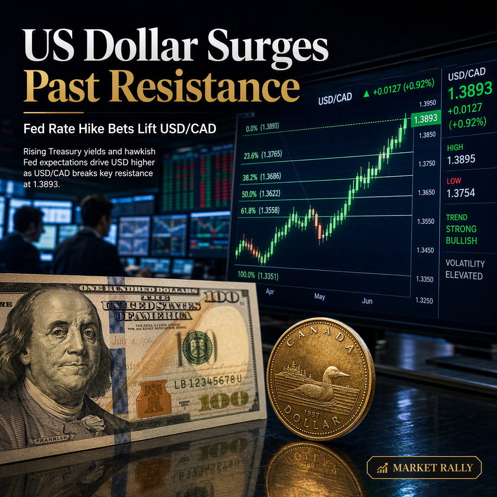 US Dollar Extends Rally Against Canadian Dollar as Fed Rate Hike Bets Rise